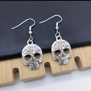 Minimalist sugar skull earrings dia de los muertos jewelry